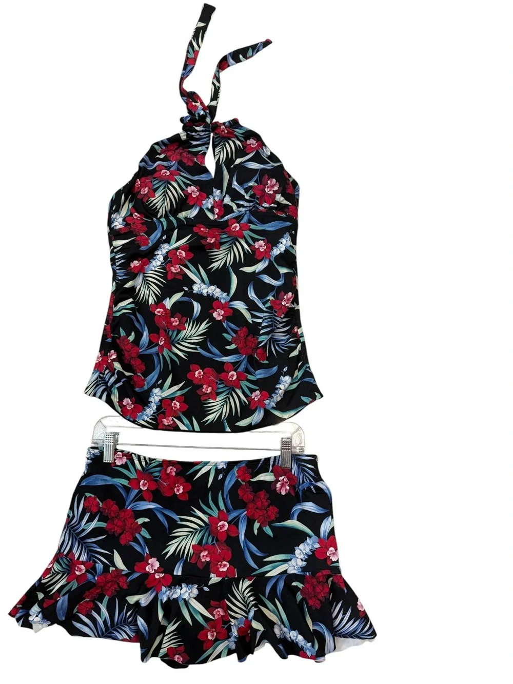 Tommy Bahama tankini swim set with matching cover up Midnight Orchid Reversible